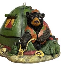 Bear Ornament Tent Camping Forest Woods Animal Nature Christmas Tree Decor